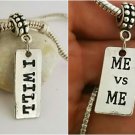 I Will, Me Vs Me , workout crossfit weightlifting Gym Charm f/European Bracelet