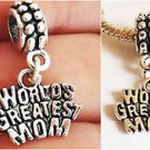 World Greatest Mom Mother Mum charm Pendant For European bracelets necklaces