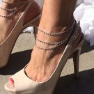 Rhinestones Silver foot ankle chain jewelry anklet sandals, shoe chain jewelry