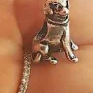 Silver Labrador retriever Lab Dog DIY Snake Chain European bracelet Charm Bead