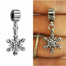Christmas Holiday Winter Kiss Snowflake charm Pendant For European Bracelets