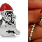 Santa's Hat winter Christmas Puppy Pup Dog Charm bead F/European cm bracelets