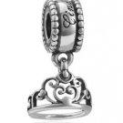 Daughter "My princess", "Tiara" crown charm Pendant F/European bracelet necklace