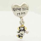 Love Heart You Mom mother daughter charm pendant For European Bracelets necklace