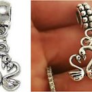 Love Birds Heart Swans Embrace European charm pendant for Bracelets necklace