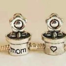 Mothers day Gift Flowers for Mom, Love Mom bead Fit for European charm Bracelet