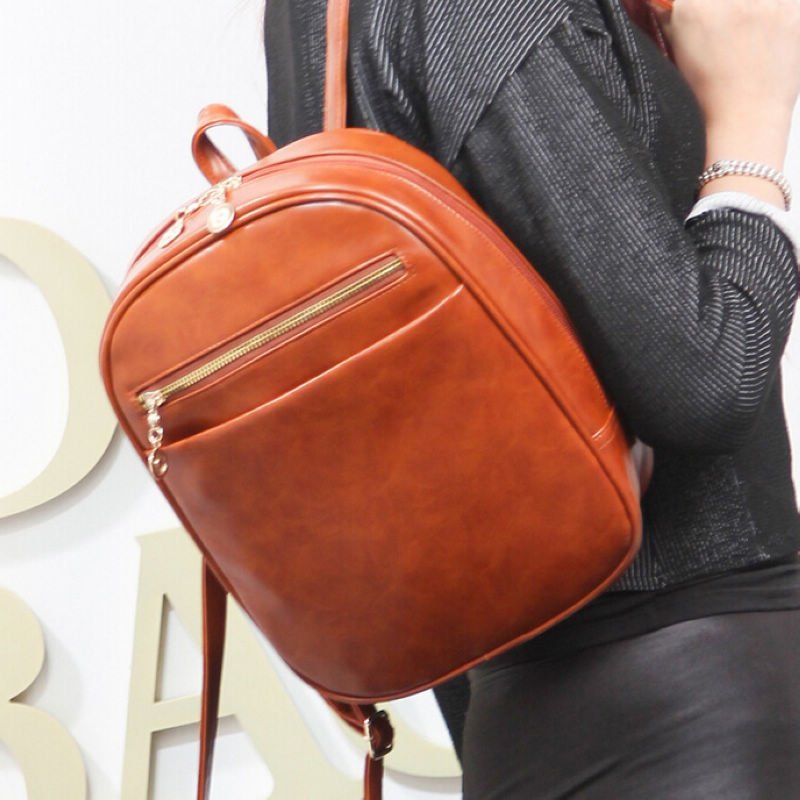 Fashion Women Student Girls PU Leather Travel Shoulder Backpack Bag Handbag