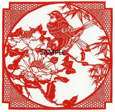 RED BIRDS FRAME CROSS STITCH CHART