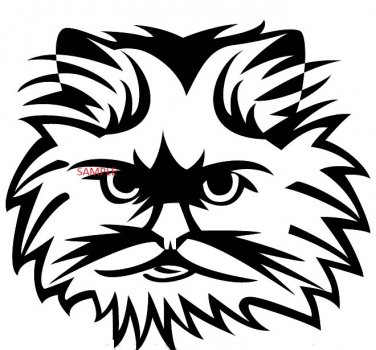 FLUFFY CAT HEAD CROSS STITCH CHART