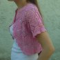 Handmade Crochet Soft Cotton Pink Bolero size M/L