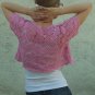 Handmade Crochet Soft Cotton Pink Bolero size M/L