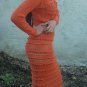 Handmade Crochet Cotton/Viscose Vintage Orange Dress size L