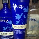 3 Piece Bath & Body Works Aromatherapy Sleep Warm Milk & Honey Fragrance Gift Set- Body Cream, Body