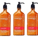 Lot of 3 Bath & Body Works Aromatherapy Energy Orange Ginger Body Lotion 6.5 Fl