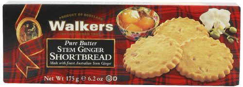 Walkers Shortbread Stem Ginger Shortbread, 6.2-Ounce Boxes (Pack of 4)