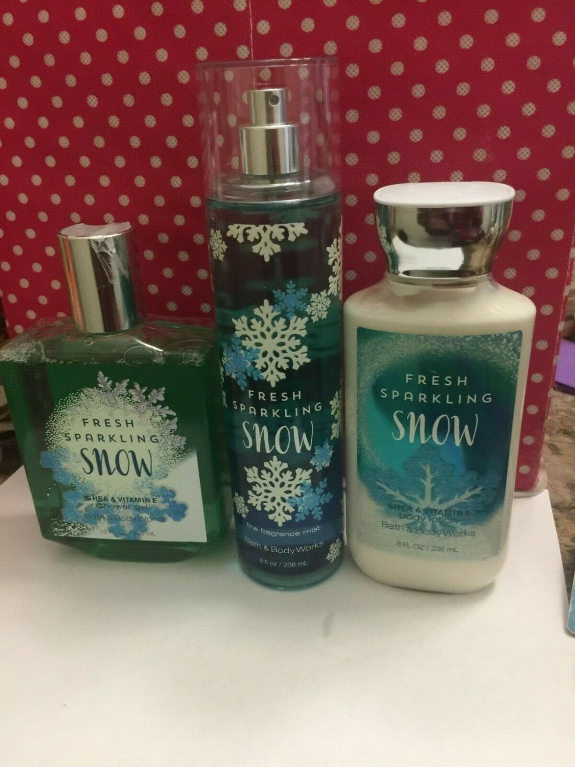 Bath & Body Works Fresh Sparkling Snow Bundle
