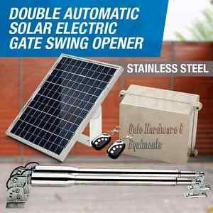 NSEE EM3 Heavy Duty Automatic Dual Swing Gate Opener w/ 22 Watt Solar Panel