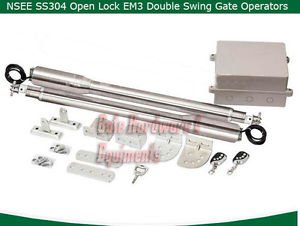 NSEE SS304 EM3 Residential Heavy Duty Automatic Dual Swing Gate Door Operator