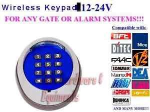 12/24V Universal Wireless Keypad 433.92MH Gate Openers BFT, Nice Apollo, FAAC