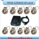 NSEE ZC-02 125KHz RFID Proximity Tag Keyfob Token Reader + 50 Key Tags Access