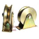 2 Pack 2"inch 660lb Sliding Gate Roller Steel V Type Wheel Track Rail w/ Bracket