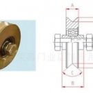 2 Pk 3" Steel V Track Groove Gate Wheel w/ Bolt Single Pulley Bearing Gold Color