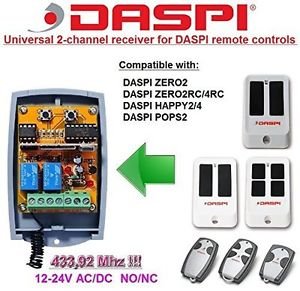 DASPI ZERO2 2RC/4RC POPS2 Compatible 2-channel Receiver 12-24V AC/DC 433.92MHz