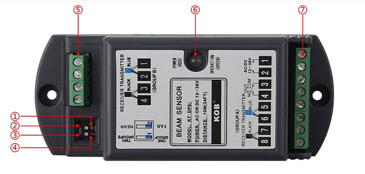 Fugeng 12-36VDC 35fts Automatic Safety Photobeam Sensor Photocell Gate Operators
