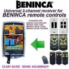 BENINCA T2WK, T4WK, TO.GO Compatible 2-channel Receiver 12-24V AC/DC 433.92MHz