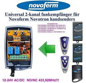 Novoferm Novotron 512 MIX43 Compatible 2-channel Receiver 12-24V AC/DC 433.92MHz