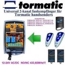 Tormatic MNHS433-02/04 Compatible 2-channel Receiver 12-24V NONC AC/DC 433.92MHz