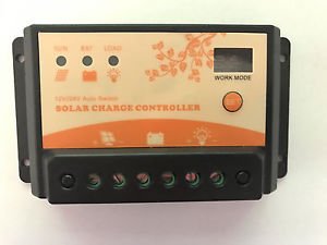 NSEE 12/24V 10A Auto Switch Work Mode LCD Battery Charger Controller Solar Panel