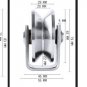 2 Pack 3.5"inch Sliding Gate Roller 304SS V Groove Type Wheel Track Rail Bracket