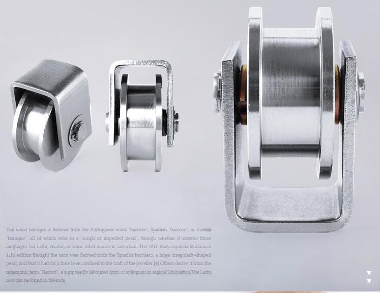 2 Pack 3.5"inch Sliding Gate Roller 304SS H Groove Type Wheel Track Rail Bracket