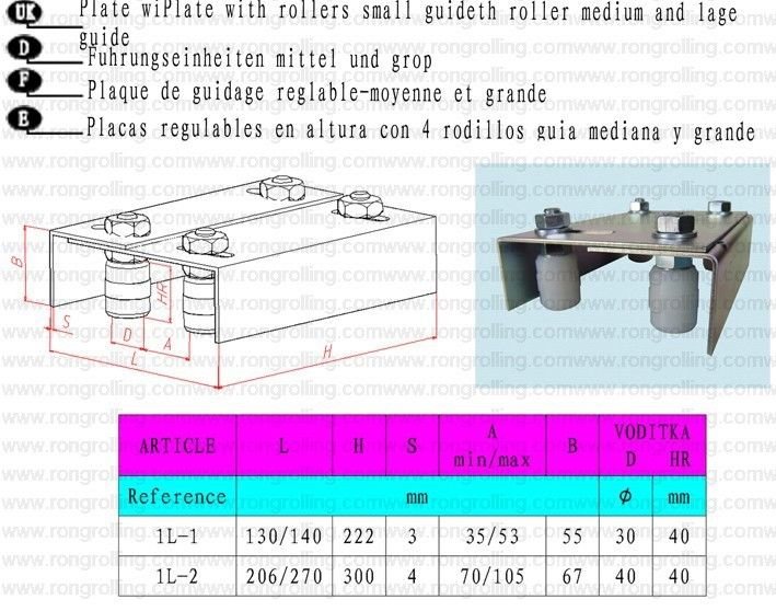 Rongrolling 1L-2 Sliding Gate Upper Guide Nylon Roller w/ Bracket M35X53 Screw