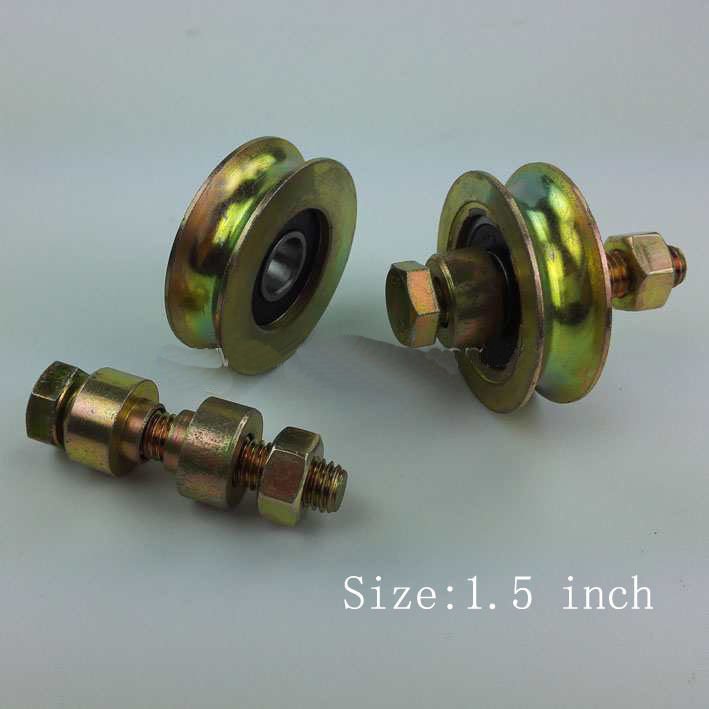 2 Pack 1.5" Sliding Gate Roller U Groove Wheel w/ 6000RS Bearing M8X45 Bolts