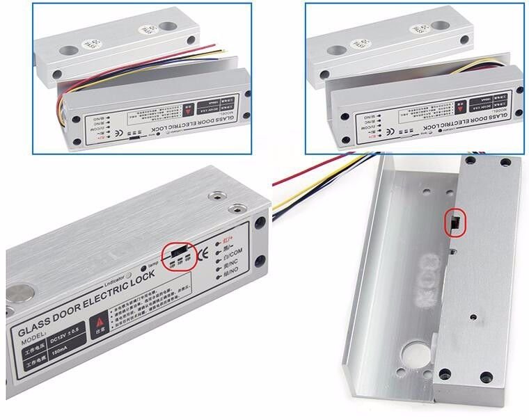 NSEE 5818C 12V Frameless Glass Door Magnetic Drop Bolt Electric Gate Lock Timer