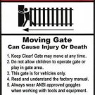 Aleko 2-Pack WRG Warning Poster Moving Gate Plastic Sign 8" x 12" Indoor/Outdoor
