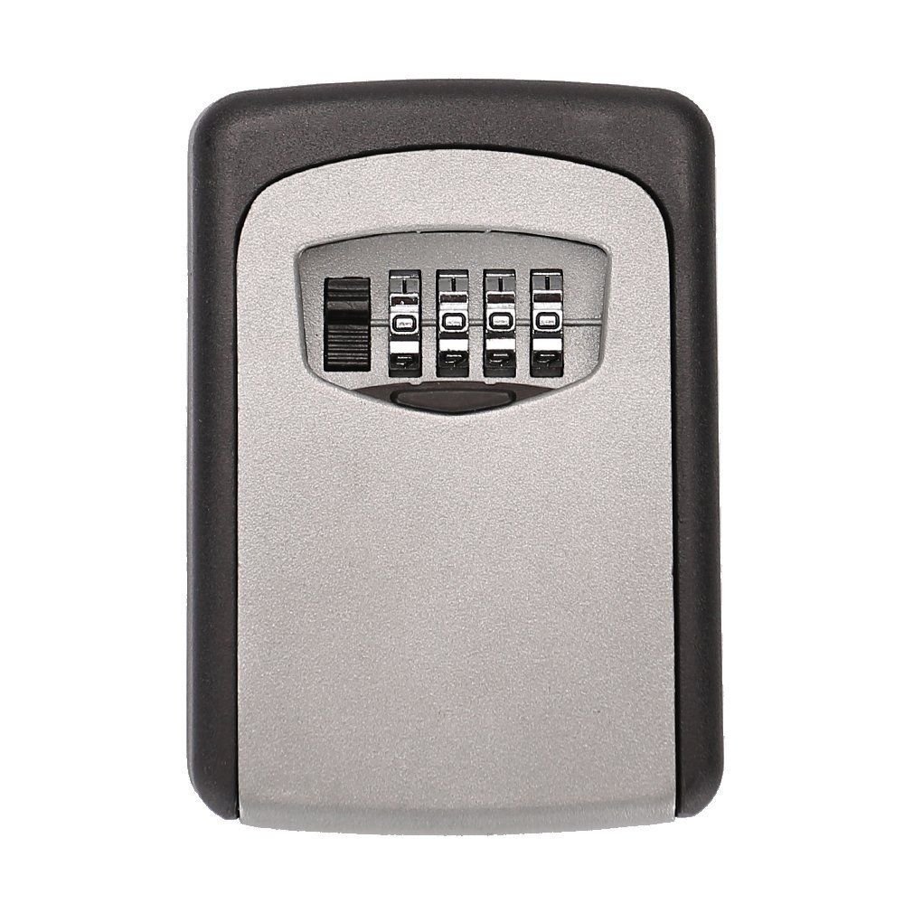 Wall Mount Key Lock Box 4-Digit Combination Weather Resistant Steel In/Outdoor