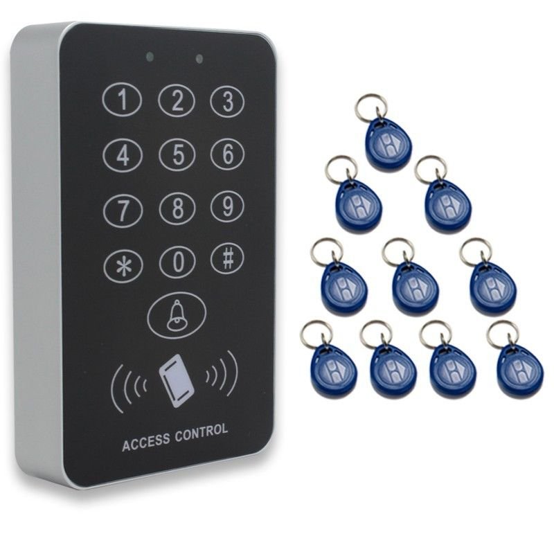 J1 RFID Proximity Entry Door Lock Access Control Keypad 500 Users w/ 10 KeyTags