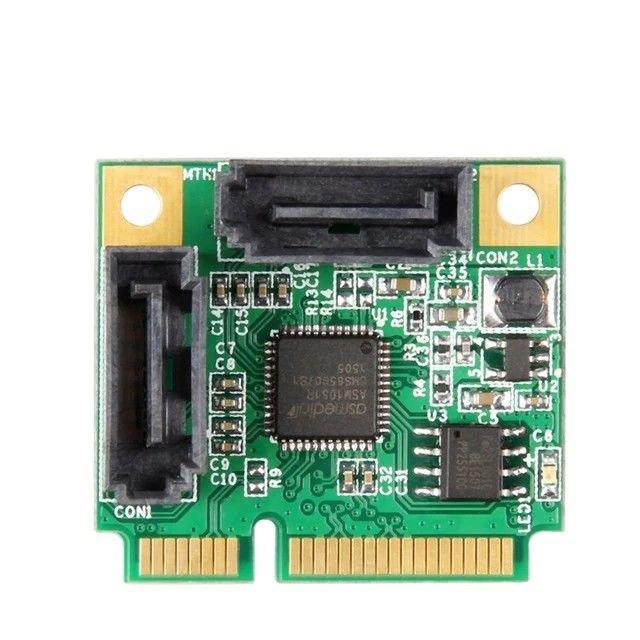 Marvell 1061R-2I Mini PCIe To SATA 3 Support 6Gbs 2x Internal Port RAID Control