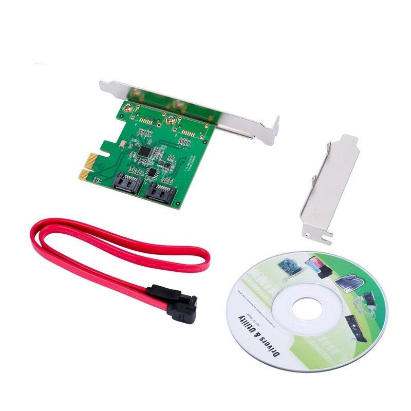 NSEE 1061R-2IR 2 Port SATA III PCI-e 2.0 x1 RAID Card Controller Board Bracket