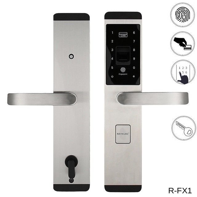 NSEE R-FX1 Electronic Stainless Steel RFID EM/ID Card Fingerprint Door Lock
