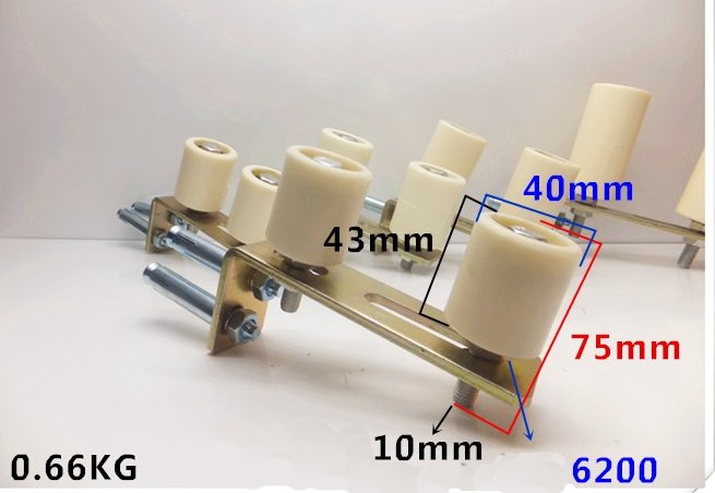 6L-1 43mm x 40mm Sliding Gate Upper Guide Nylon Roller w/ Electroplated Bracket