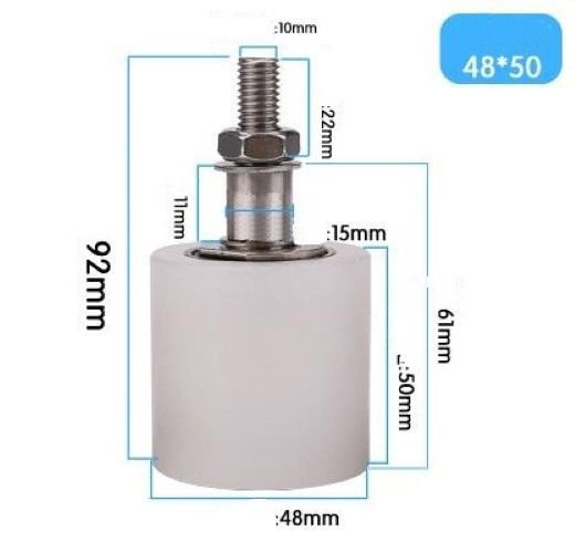 NSEE 2pk 50*48mm 2.1x 1.8" Stainless Steel Slide Guide Roller Gate Wheel Bearing