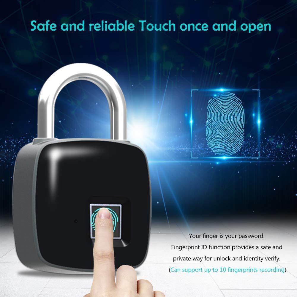 NSEE P8 Fingerprint Padlock Smart Biometric Lock Quick Access Keyless Metal IP67