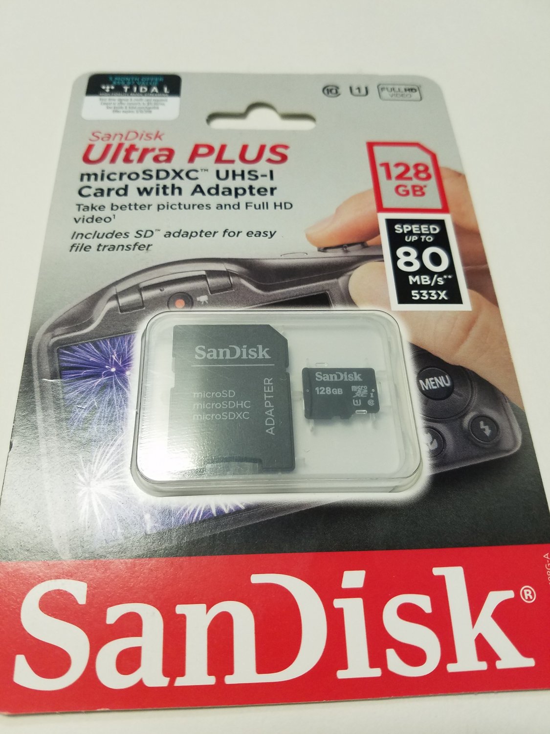 SanDisk Ultra PLUS 128GB microSDCard, Imaging, Class 10