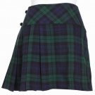 Ladies Black Watch Tartan Kilt Scottish Mini Billie Kilt Mod Skirt