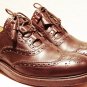 USA Size 8 Brown Traditional Kilt LEATHER SHOES Brown GHILLIE BROGUES Leather Sole with lasses