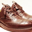 UK Size 9 Brown Traditional Kilt LEATHER SHOES Brown GHILLIE BROGUES Scottish